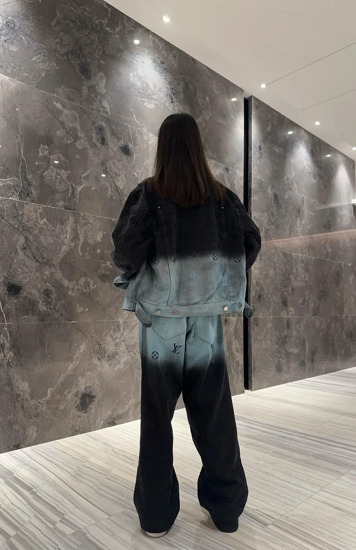 Louis Vuitton/Louis Vuitton Louis Vuitton presbyopic gradient embroidered jeans